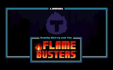 플레임 버스터즈 모바일 폭에서도 FLAME BUSTERS 로고와 LOADING 패널이 같은 비율로 보입니다