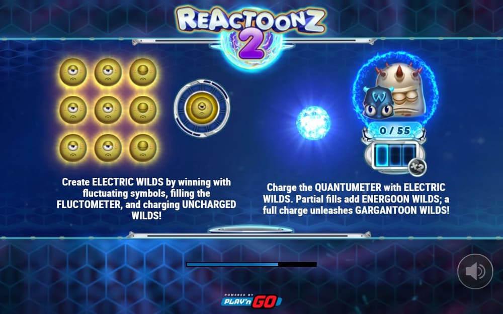 Reactoonz 2 첫 번째 스핀 진행 중 실제 화면