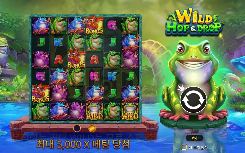 와일드 홉 앤 드롭 두 번째 스핀 정지 결과 실제 화면