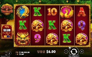 모바일 보드에서 황금 나무와 6.00 결과가 함께 보이는 장면