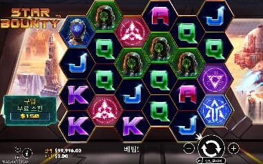 스타 바운티 모바일 폭의 녹색 외계인 육각 배열