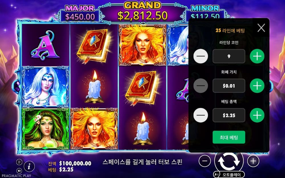 와일드 스펠스 첫 번째 스핀 정지 결과 실제 화면