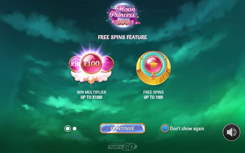 Moon Princess 100 두 번째 스핀 진행 중 실제 화면