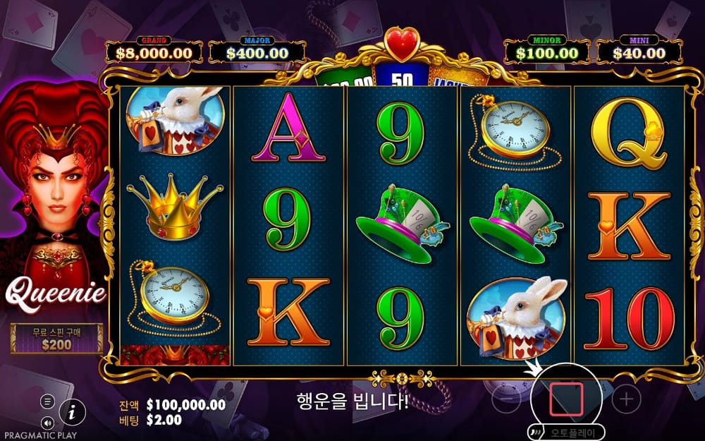 퀴니 첫 스핀의 토끼와 모자 심볼 이동