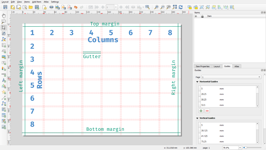 Screenshot of QGIS modular grid builder plugin