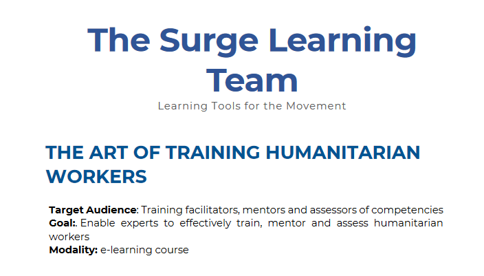 Screenshot of flyer for the IFRC’s Art of Training e-learning course.