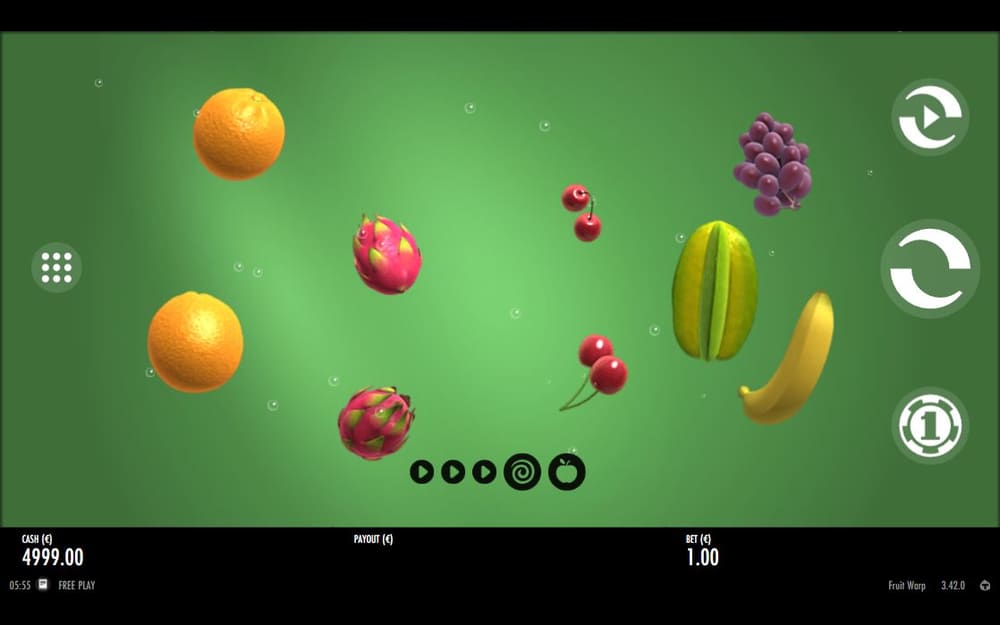 프루트 워프 첫 번째 스핀 정지 결과 실제 화면