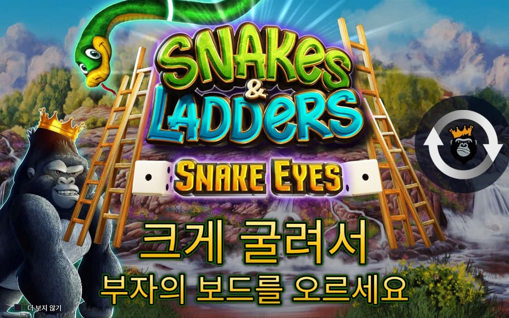 스네이크스 앤 래더스 두 번째 스핀 정지 결과 실제 화면