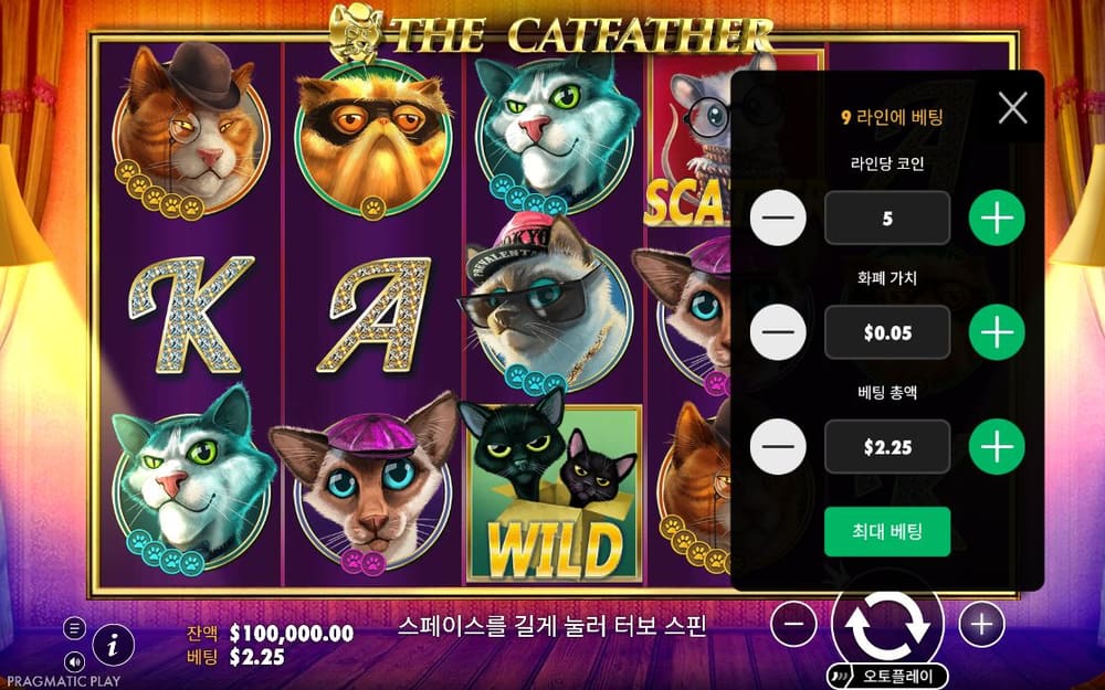 더 캣파더 두 번째 스핀 진행 중 실제 화면