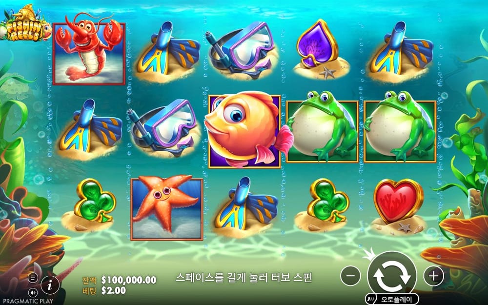 피신 릴스 청록 바다와 물고기·낚시 도구의 기본판