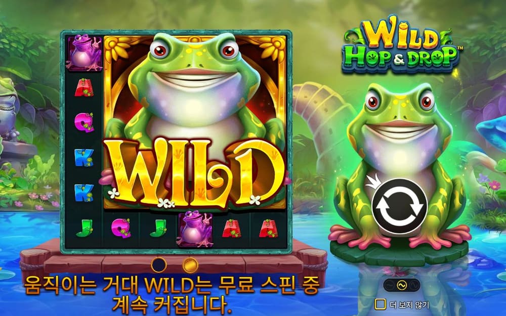 와일드 홉 앤 드롭 첫 번째 스핀 정지 결과 실제 화면