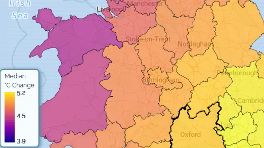 Screenshot of UK Climate Risk Indicators interface.