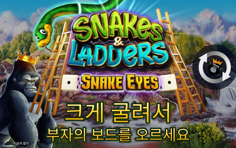 스네이크스 앤 래더스 기본 보드와 하단 조작부 실제 화면