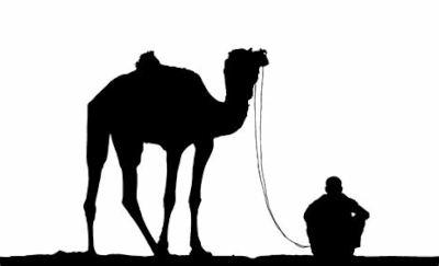 camel-and-sitting-man-silhouette