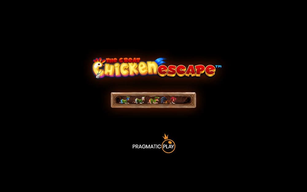 더 그레이트 치킨 이스케이프 검은 화면 중앙에 THE GREAT CHICKEN ESCAPE 로고와 작은 갈색 로딩 막대가 보입니다