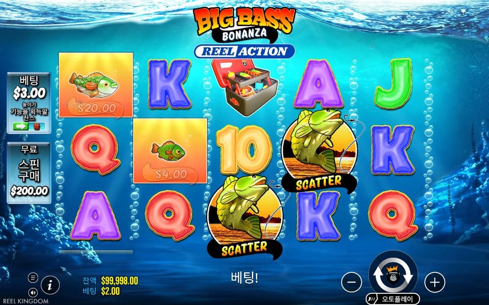 빅 배스 보난자 두 번째 스핀 정지 결과 실제 화면