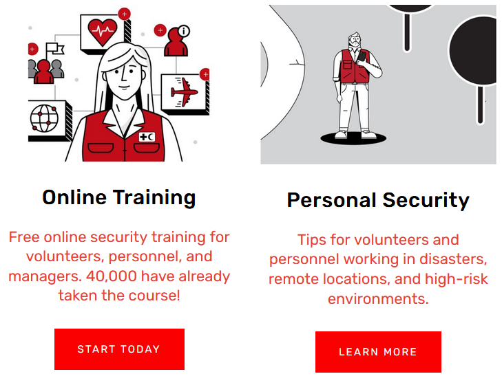 Screenshot of IFRC Stay Safe training site