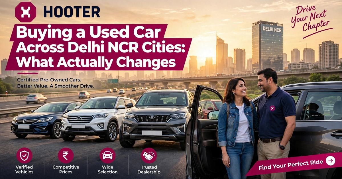 Buying a Used Car Across Delhi NCR Cities: What Actually Changes — Hooter